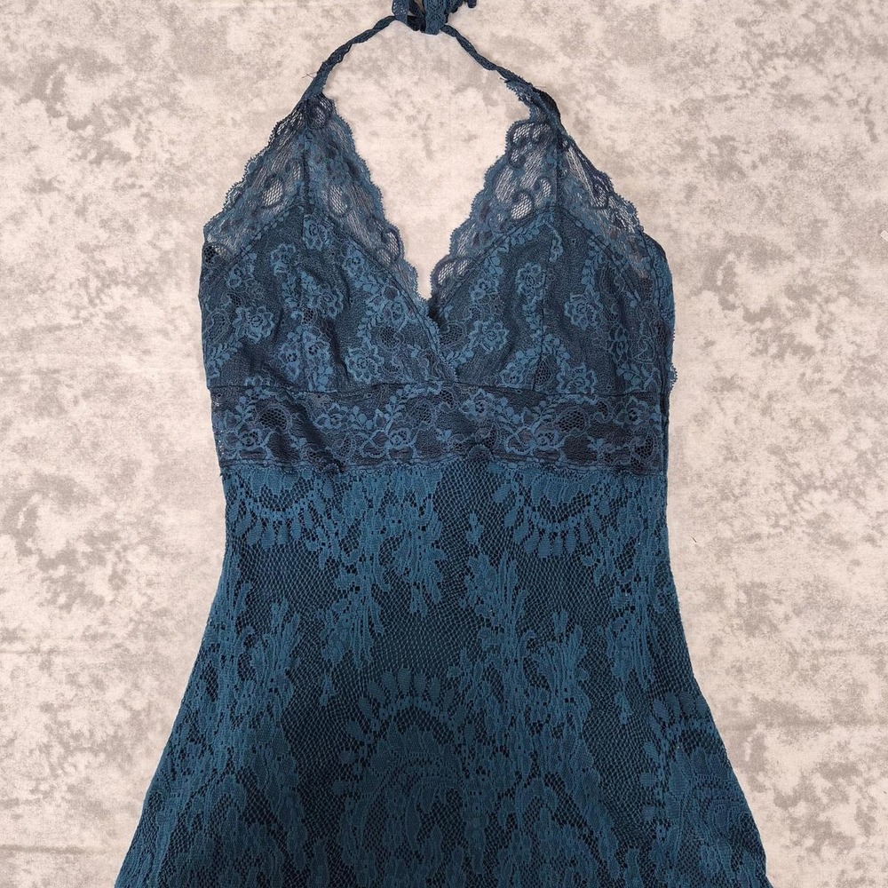 Vintage Ann Ferriday Lace Halter Slip Dress Womens S Whimsigoth Mesh Fairycore‎ - Picture 5 of 8